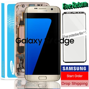 

In Stock Original 5.5'' Display Super Amoled LCD + frame for SAMSUNG Galaxy s7 edge G935 G935F Touch Screen Digitizer Assembly