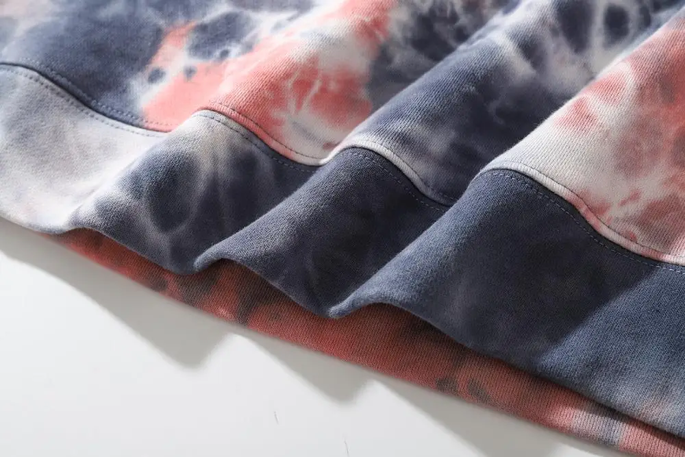 Толстовка с капюшоном из хлопка с принтом «Tie-Dye», разноцветная толстовка с длинными рукавами в стиле хип-хоп, топ для мужчин и женщин, унисекс