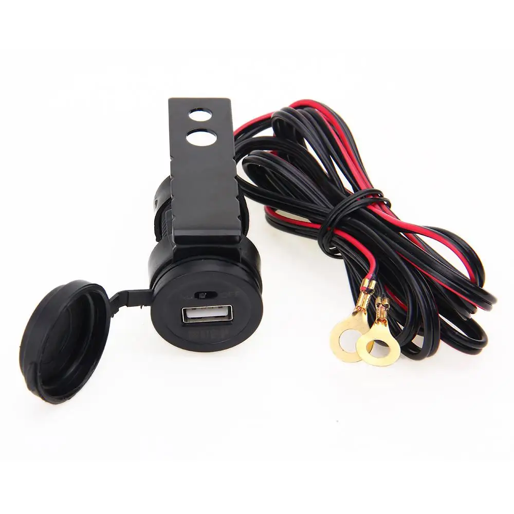 Motorcycle Handlebar USB Charger Adapter with Switch Waterproof for GPS Phone