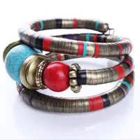 Women  Fashion Bracelet Jewelry Silver Color Faux  Boho Adjust Bangles Charm Chic Beads Bracelets 1