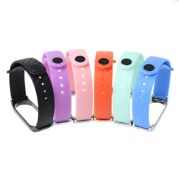 

Silicon Carbon Fiber Watch Strap For Xiaomi Mi Band 4 Metal Frame Case Bracelet