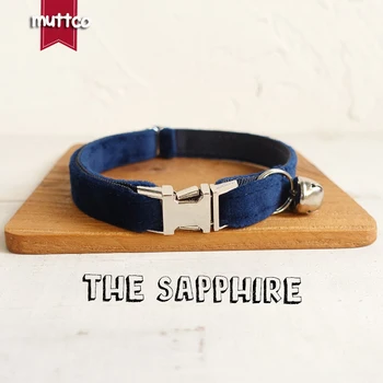 

100pcs/lot MUTTCO wholesale delicate safety cat collar THE SAPPHIRE metal buckle kitten collar pet supplies 2 sizes UCC078
