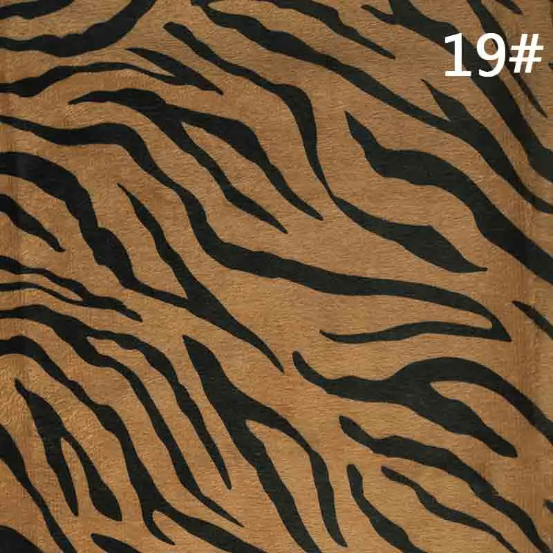 Тигр, Леопард, полосатый рисунок зебры, ткань с животным принтом, короткая плюшевая ткань для DIY одежды, игрушки, подушки, ковер, декоративные ткани - Цвет: 19