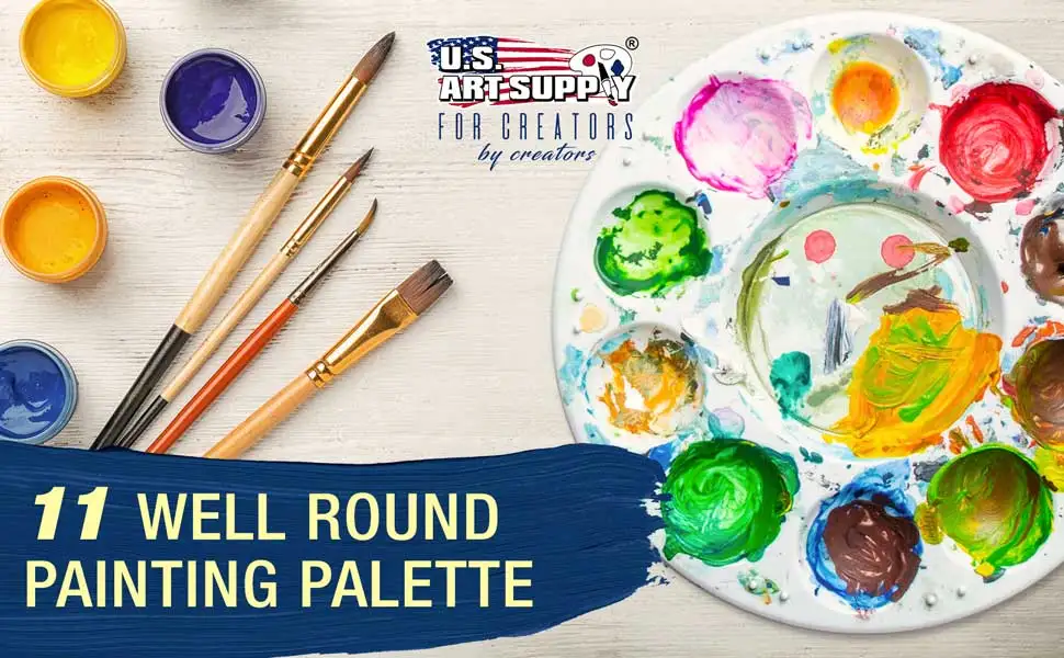 U.S. Art Supply 11 Well round Painting Palette