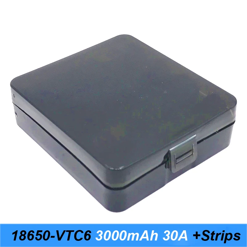 4 шт. 18650 3000 мАч батарея vtc6 30a с полосками паяльная батарея для отвертки 30a высокая сила тока PK hg2+ Бесплатный чехол для хранения