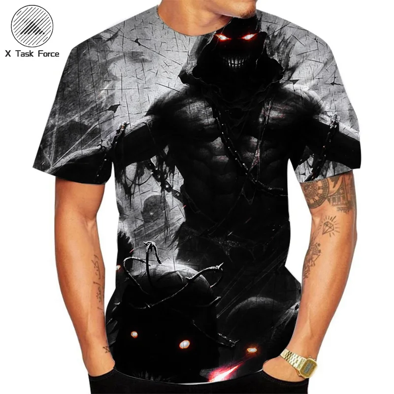 

Amazon dark symphony cartoon animation fashion 3D printed tops casual short-sleeved t-shirts for men and women