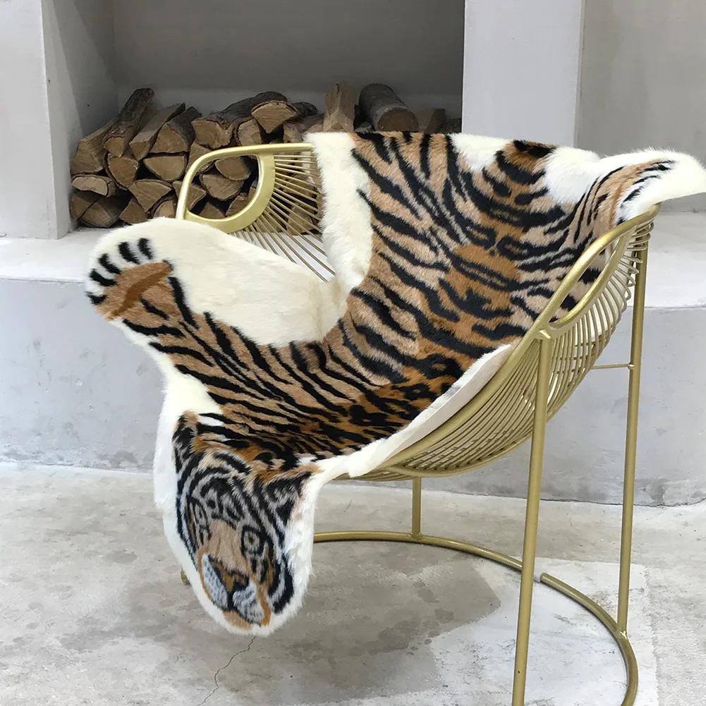 Напольный коврик портативный моющийся домашний в форме тигра многоцелевой легкий коврик подарок мягкое моделирование декоративное принт