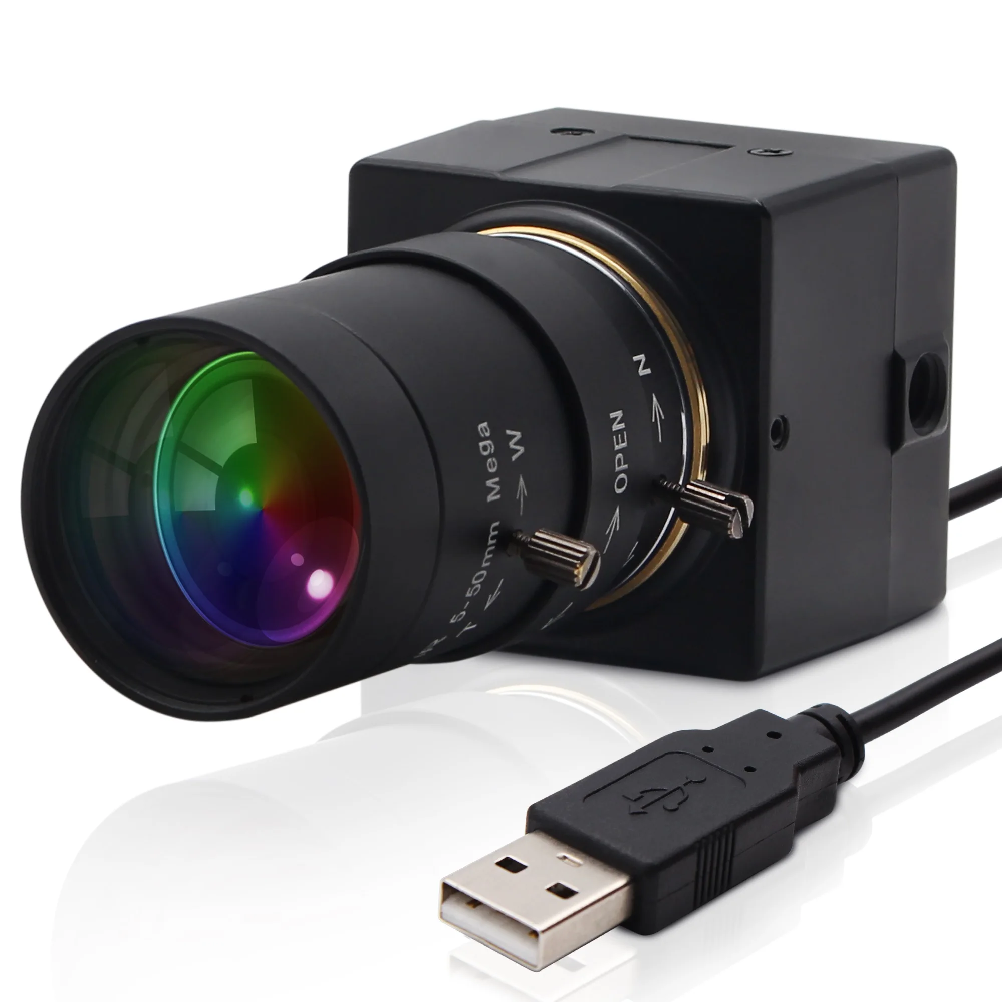 Монохромный объектив ELP 2 8 МП Aptina CMOS HD черно белый 12 мм варифокальный CS OTG UVC 38*38