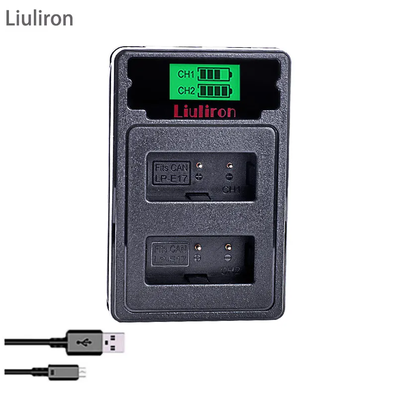 LPE17 LP E17 LP-E17 Батарея+ ЖК-дисплей USB Dual Зарядное устройство для цифровой однообъективной зеркальной камеры Canon EOS 200D M3 M6 750D 760D T6i T6s 800D 8000D поцелуй X8i камеры