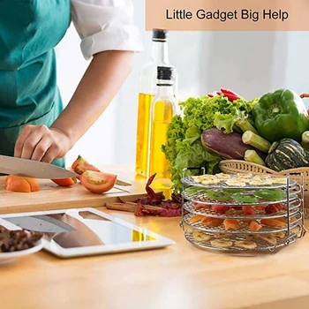

Dehydrator Racks for Oven Five Stackable Layer with Feet Dehydrator Stand, Air Fryer & Pressure Cooker Grill Rack