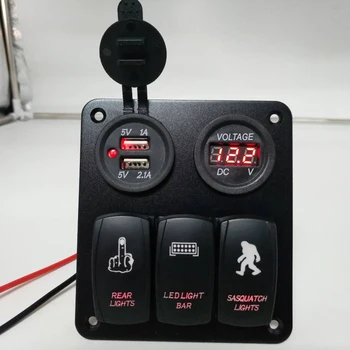 

Waterproof Switch Panel Replacement Red LED Indicator 12-24V Work Light