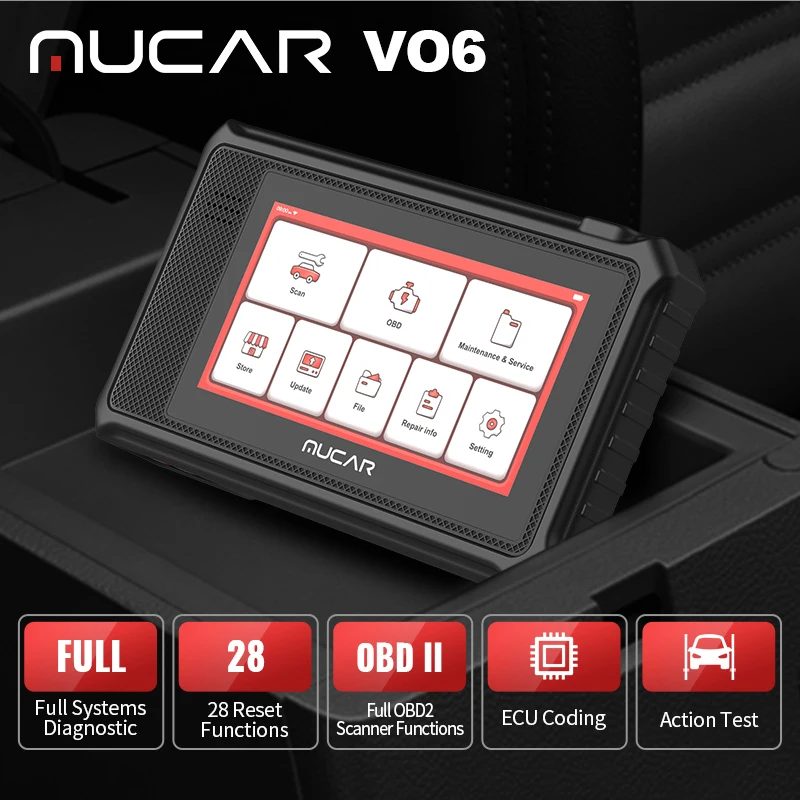 Professional MUCAR VO6 Obd 2 Lifetime Free Car Update Diagnostic Tools Full Systems 28 Resets Obd2 Scanner For Auto Code Reader motorcycle oil temperature gauge Diagnostic Tools