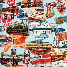 45X110 см Корейская импортная американская Закусочная хлопковая ткань с принтом для девочек, домашняя сумка, чехол для подушки, Sewing-BK663