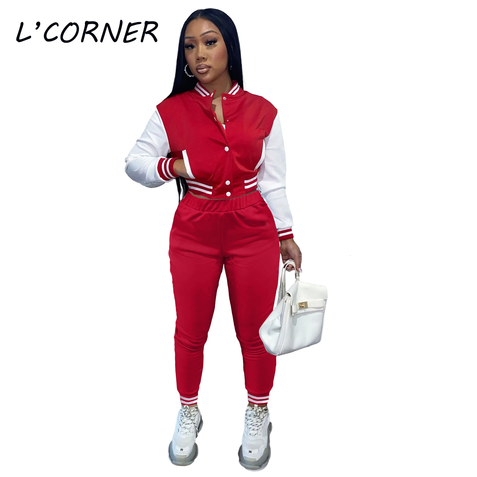 Conjunto de dos piezas de franjas de diferente Color para mujer, uniforme de y chándales informales juego, ropa deportiva de entrenamiento|Trajes de pantalón| - AliExpress