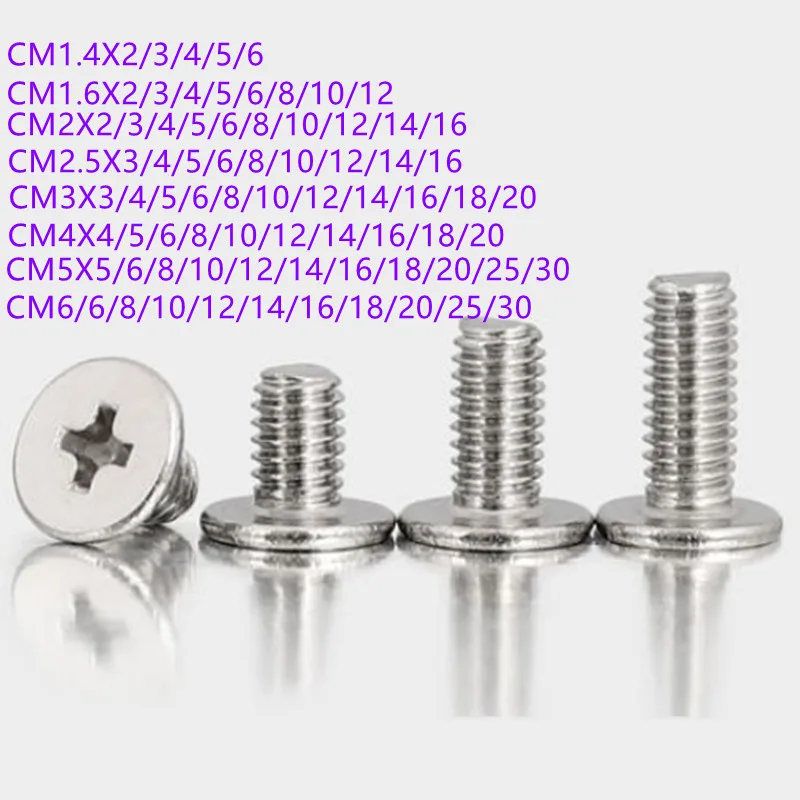 M2 M2.5 M3 304 A2 Stainless Flanged Button Round Washer Head Phillips Screws 