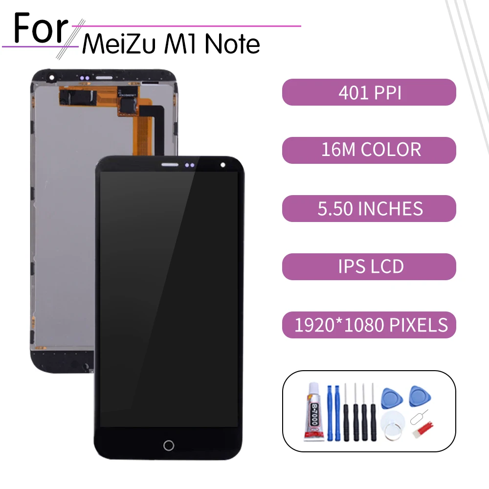 5 &quotЭкран для MEIZU M1 Примечание ЖК-дисплей кодирующий преобразователь сенсорного