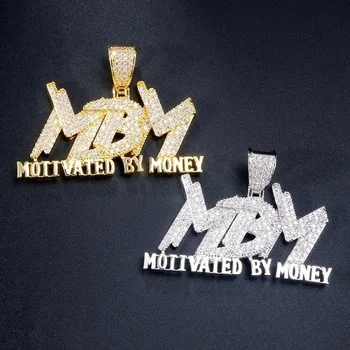 

Hip Hop Men and Women Cubic Zircon MBM Letter Pendant Iced Out Full Necklace Jewelry Gift
