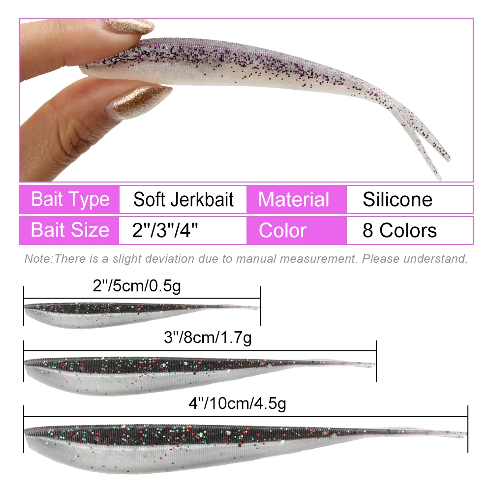 Spinpoler Fishing Lure Jerk Shad Bait 4.72/12cm Soft Plastic Swimbait For  Bass Fishing Jig Head Carolina Rig Weightless Texas - AliExpress