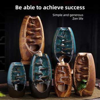 

Waterfall Incense Burner Ceramic Incense Holder Home Decor Porcelain Incense Holder Ceramic Backflow Smoke Incense Burner