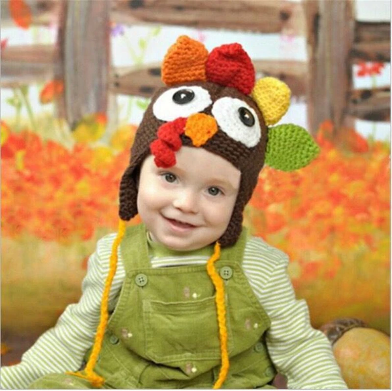 Autumn Winter Baby Hat Cute Bird Knitted Infant Hand Crochet Bonnet Beanie Newborn Photograpy Props Accessories | Детская одежда и