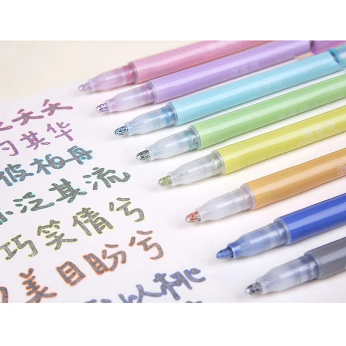 Новая карточка для рисования двойная линия контурная ручка маркер, фломастер 8 цветов для школы офиса МК