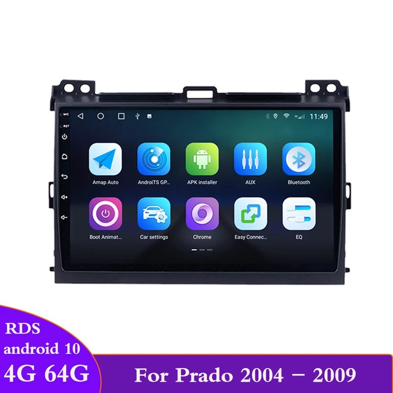 2 Din Android Multimedia For Toyota Land Cruiser Prado 120 2004 2009 GPS Navigation Car Radio 4G+64G RDS 4G 2din GPS Autoradio|Car Multimedia Player| - AliExpress
