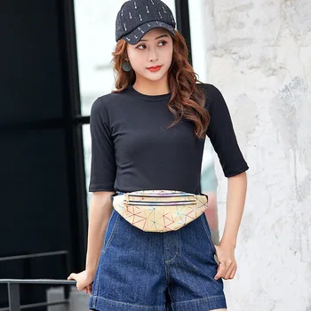 

Women's messenger bag, small bag, personalized laser waist bag, 2020 Messenger, single shoulder, small bag, women's chest bag