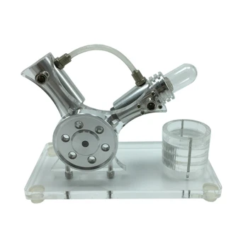 

V Type Stirling Engine Motor Model Electricity Power Generator Educational Toys Mini Engine Physical Experiment