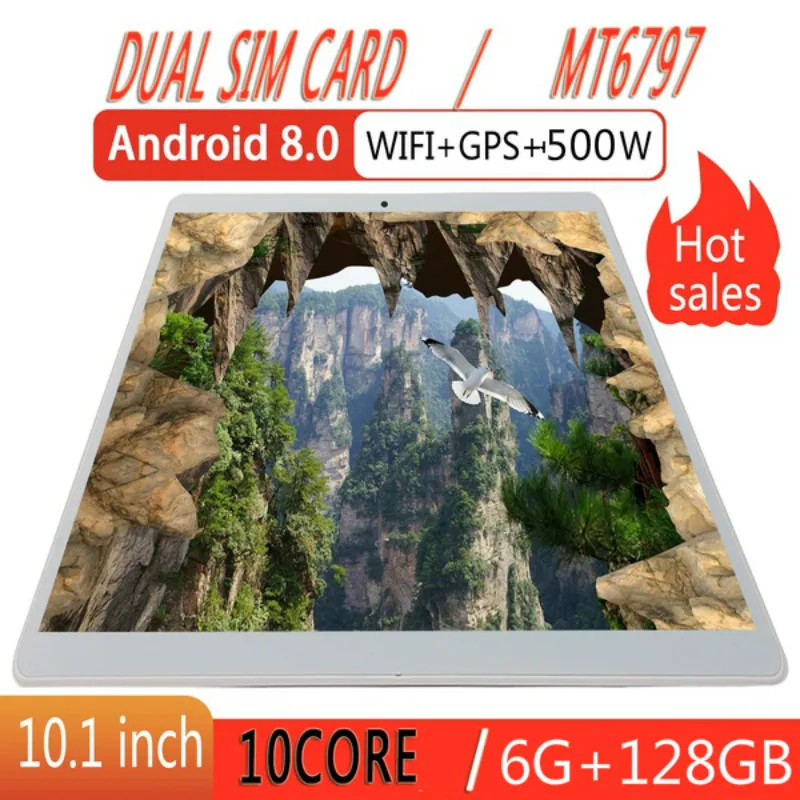 

Tablette Android 10.1inch Tablets with 6GB+128GB Bluetooth WiFi Tablet PC Support Dual SIM Card Tablet with 4G Phone Call Tablet
