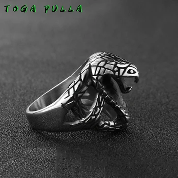 

Vintage Snake Ring Men's Stainless Steel Snake Ring Cool Heavy Metals Punk Rock Biker Ring Male Gothic Animal Jewelry Size 7-13