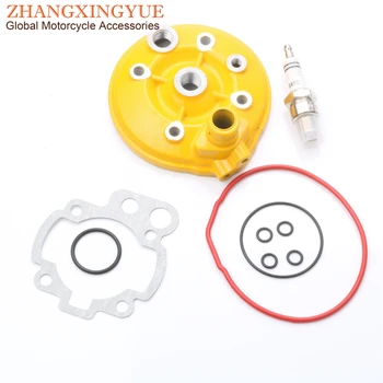 

70cc 47mm Motorcycle cylinder head & Cylinder gasket & E6TC spark plug for MINARELLI AM6 AM345-50cc 2T