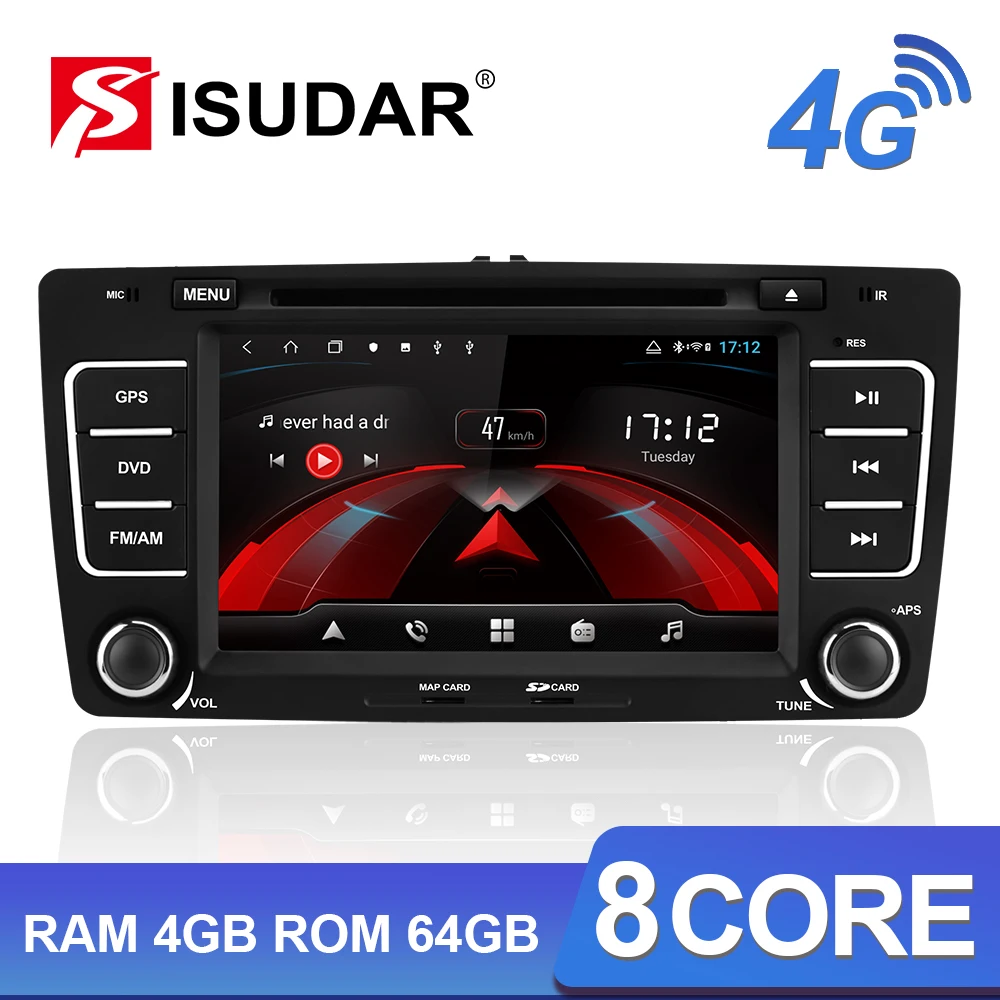 

Isudar H53 Android Car Radio Multimedia 2 Din For SKODA/Yeti/Octavia 2009-2012 Octa Core RAM 4GB DVD Player DSP DVR Camera FM 4G