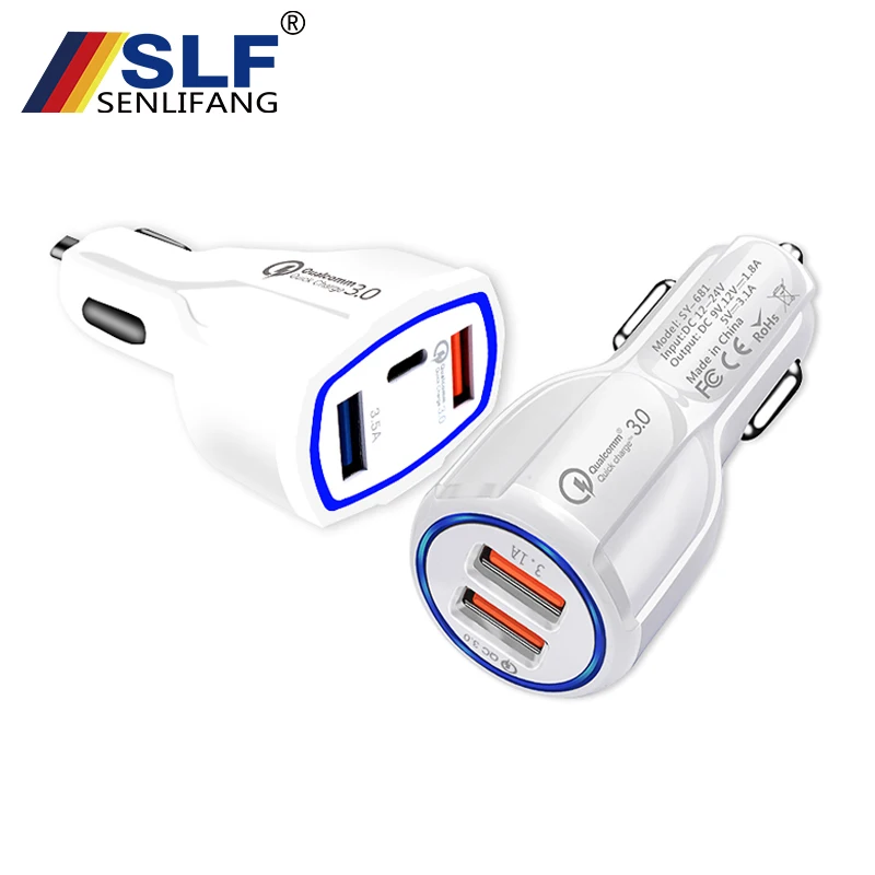 USB Car Charger Quick Charge 3.0 2.0 Type C Mobile Phone 3 Port Fast for Samsung Xiaomi Tablet | Мобильные телефоны и