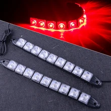 DWCX 2 шт. 12 в безопасности морской Лодка лук дневные навигационные огни светодиодный водонепроницаемый набор полос 23,5x2 см 2028BLBRB