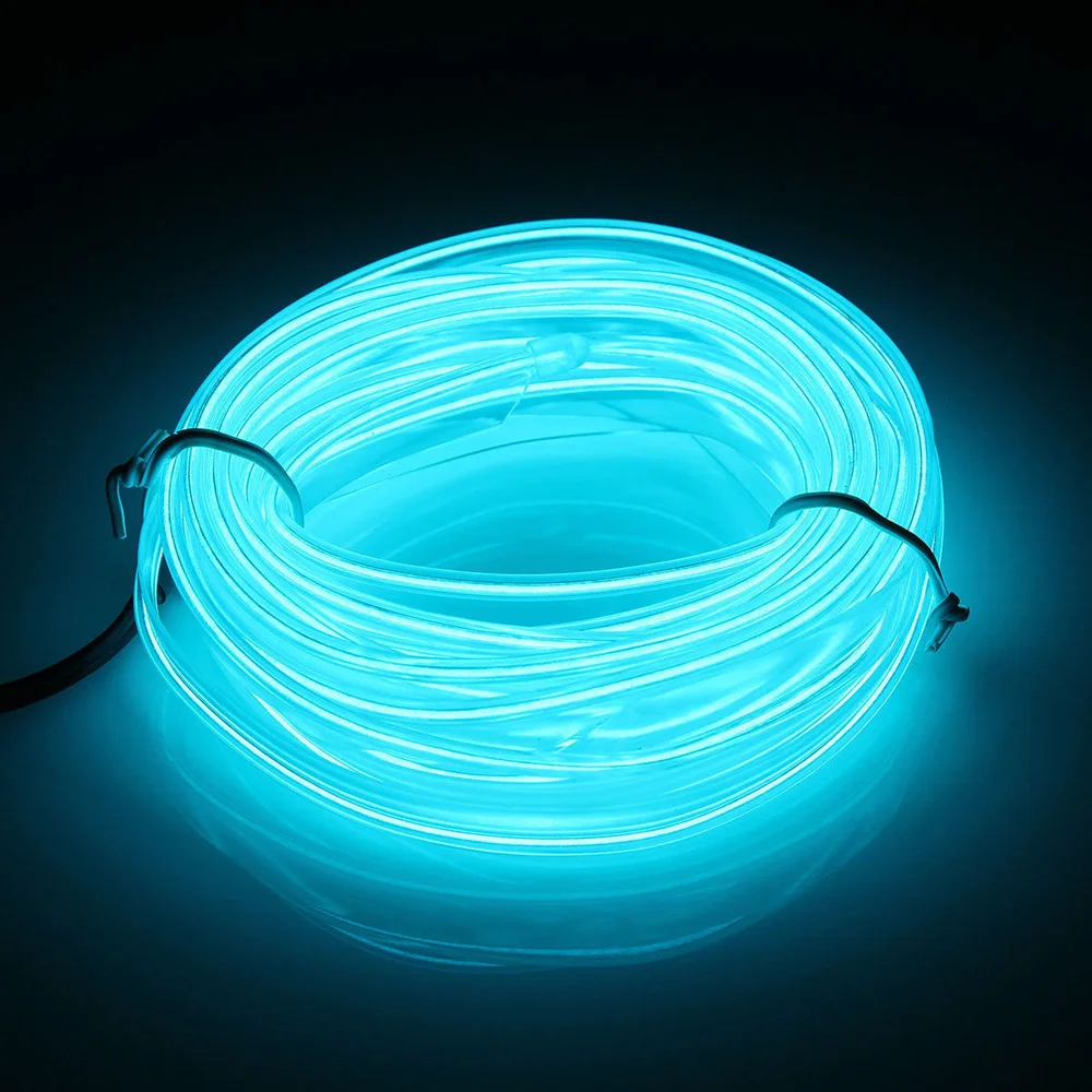 Напряжение 5V USB прозрачный синий светодиодный светильник светящаяся проволочная лента для салона автомобиля