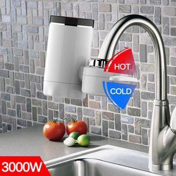 

3000W Electric Instant Water Heater Taps Digital Instantaneous Hot Water Faucet Tankless Cold Heating Bathroom Kitchen Tap 220V