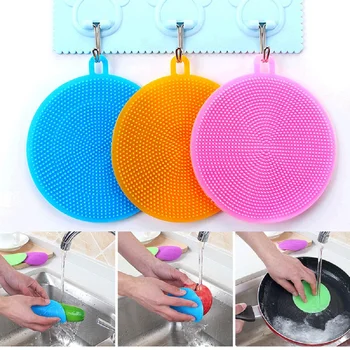 

1Pcs Silicone Dish Bowl Scrubber Dirt Cleaning Kitchen Towel For Non-Stick Oil Cleaning Washing Tool Kitchen Cleaning Brush
