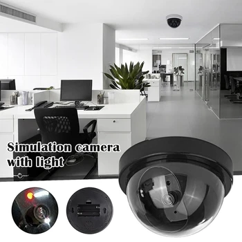 

4 Pcs Dummy Security CCTV Dome Camera with Flashing Red LED Light Sticker Decals DJA88