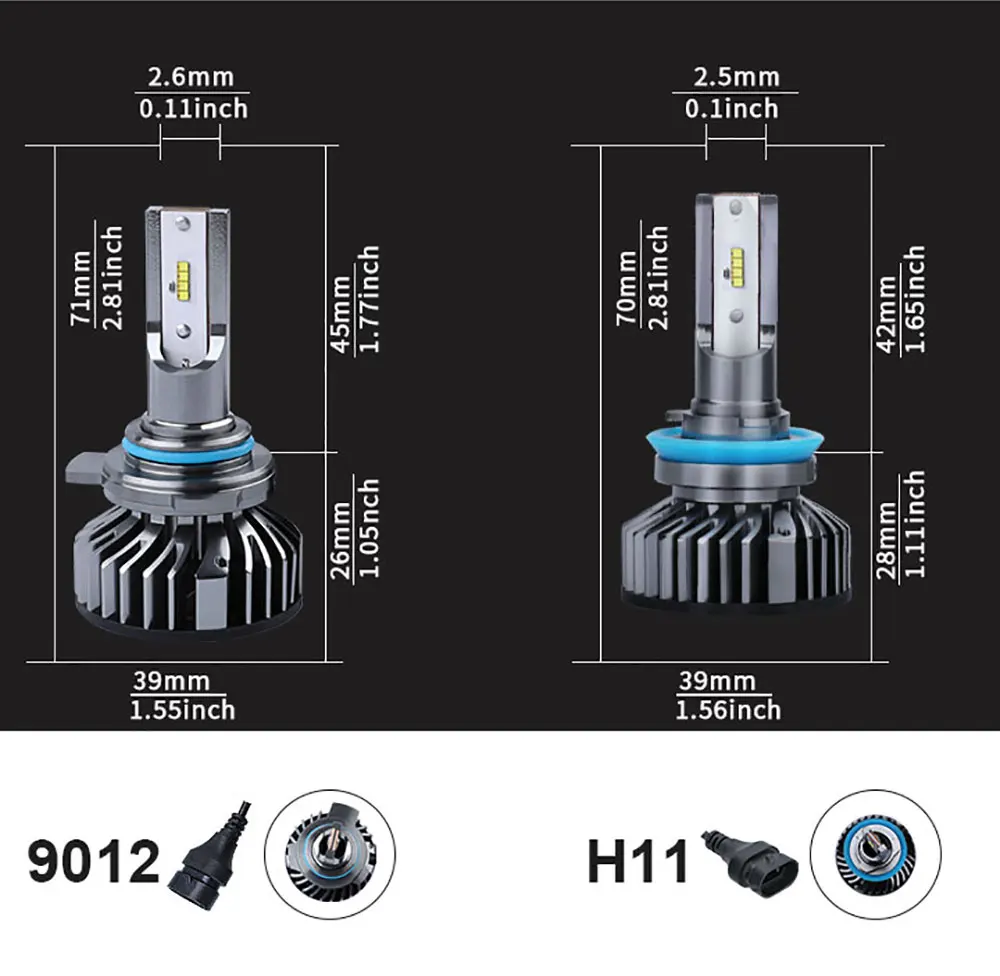 Super Bright H7 Mini Led Headlight Bulbs H4 H1 H11 H8 H9 9005 HB3 H10 9006 HB4 9012 HIR2 Hi-Lo Beam Auto Headlamp Light Canbus