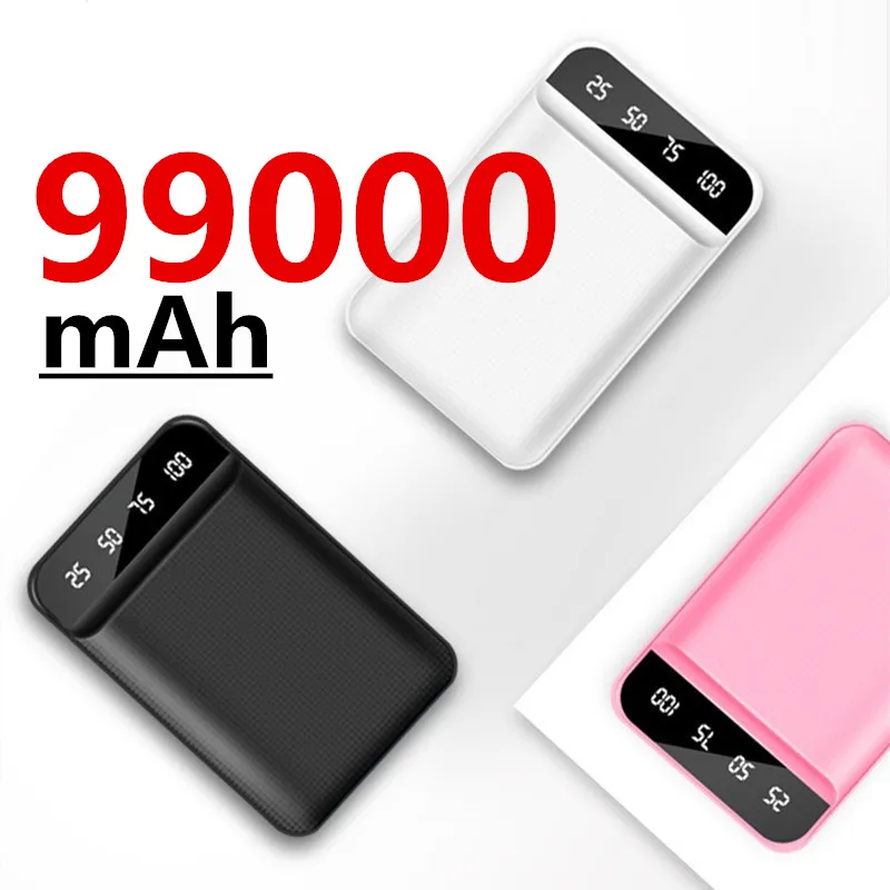 99000 мАч Мини Портативный внешний аккумулятор USB зарядное устройство повербанк