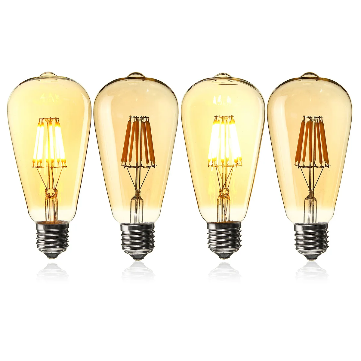 E27 ST64 8W золотой чехол с регулируемой яркостью Edison Ретро винтажный COB светодиодный светильник AC110/220 V