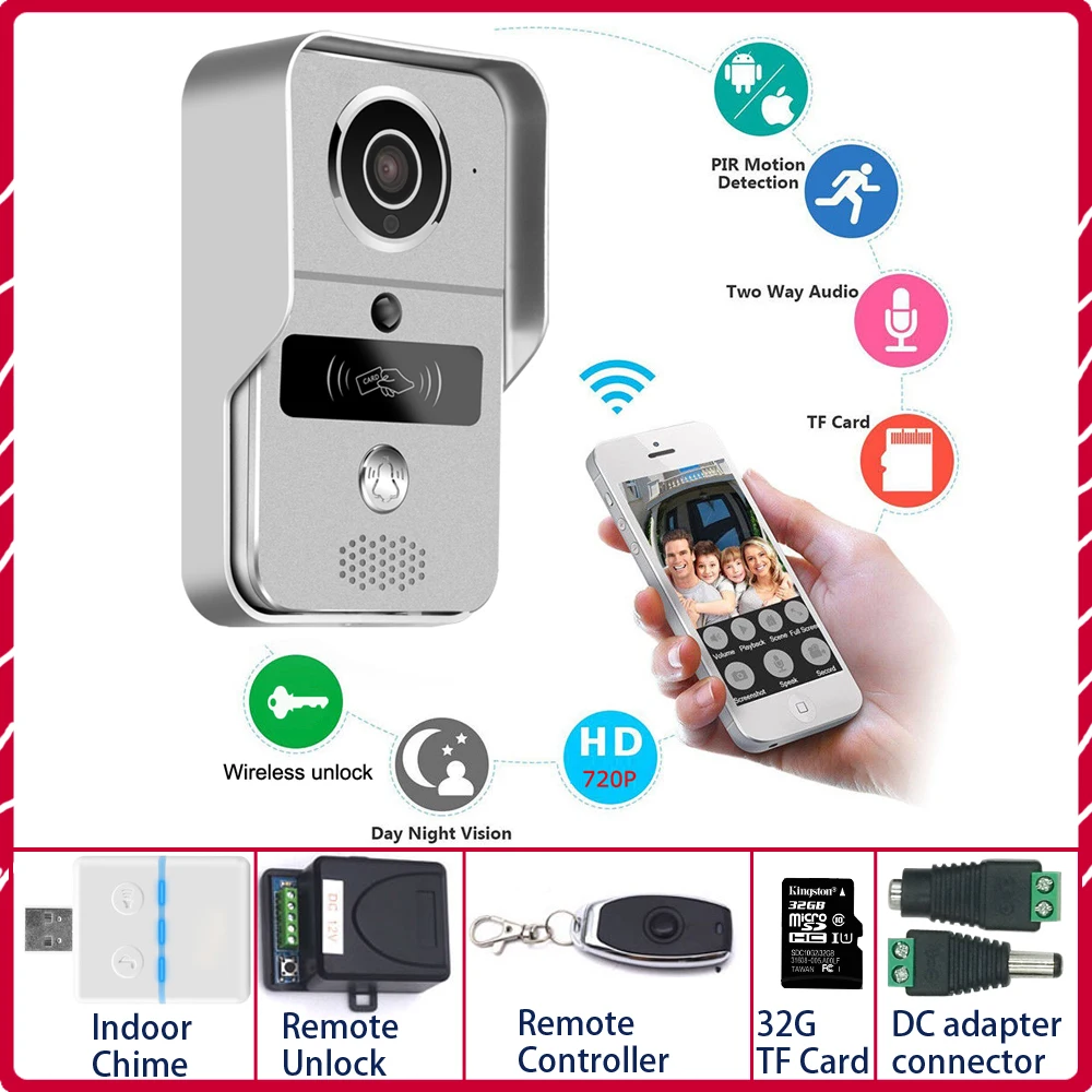 IP Video Intercom 4G Video Door Phone Ring Door Bell Doorbell WiFi Camera Alarm Wireless Security S