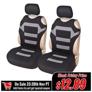 

2 Pieces Set T Shirt Design Front Car Seat Cover Universal Fit Car Care Coves Seat Protector for Car Seats Polyester Fabric