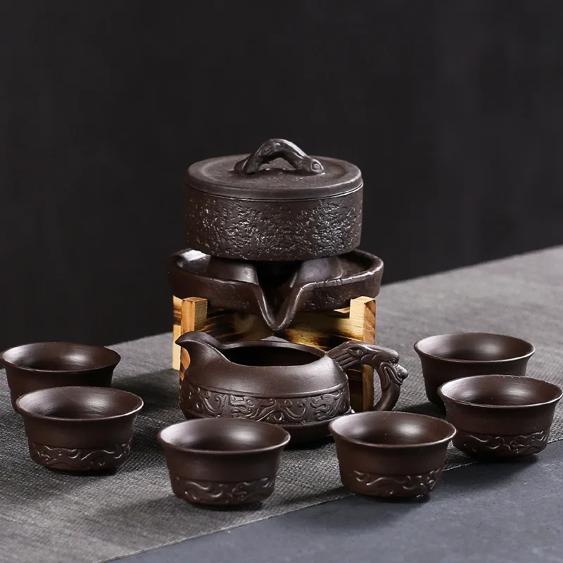 

Home Grinding Machine Creative Ceramic Teapot Kung Fu Tea Cup Semi-Automatic Lazy Teapot