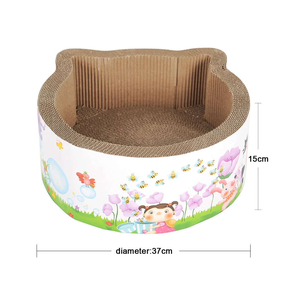 Hoopet Cat Toy Scratching Post Board Cat Bed Toys for Cats Pet Corrugated Interactive Play House Cats Supplies - Цвет: White S