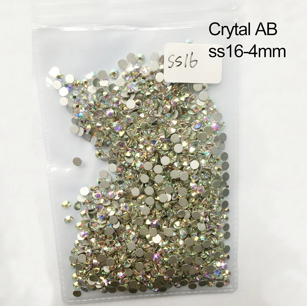 1440pcs ss16 1440 шт стеклянные 3D Стразы для дизайна ногтей драгоценные камни для украшения ногтей хрустальные стразы AB Камни SS3-SS10 - Цвет: 1440pcs ss16