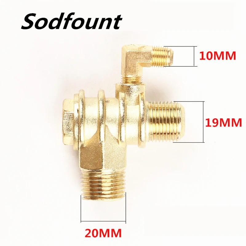 

1pcs 20X19X10mm Zinc alloy check valve three-way With small elbow