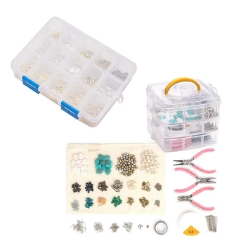 

1 Set Jewelry Making Tools Beads Repair Supplies & 1 Pcs Alloy Heart Pendant Accessories Pendant for Jewelry Making