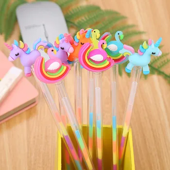 

40 pcs/lot Unicorn Flamingo gel Pen Cute Colorful ink Drawing pen Highlighter Marker Pen school writing supplies Stationery gift
