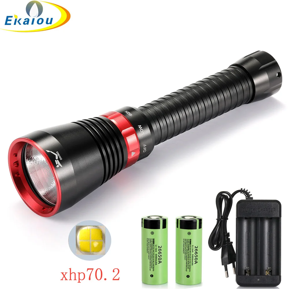  new Professional LED Diving Flashlight 6000 Lumens XHP70.2 LED Waterproof Diving Torch Underwater T - 4000163014720